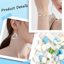 320Pcs 8 Colors 2-Hole Opaque Glass Seed Beads&nbsp;SEED-SC0001-15B