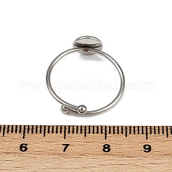 304 Stainless Steel Cuff Ring Components&nbsp;STAS-D372-03P-01