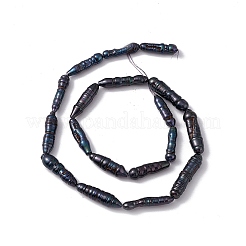 バロック天然ケシパールビーズ  コラム  染め  ブラック  18~30x4.5~6.5mm  穴：0.6mm&nbsp;PEAR-N020-P35