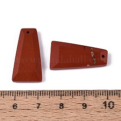 天然石レッドジャスパーペンダント  ファセット台形チャーム  24.5~25.5x12.5~13.5x3.5~4.5mm  穴：1~1.2mm&nbsp;G-Q601-10D