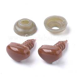 クラフト用品プラスチック人形の鼻パーツ  安全鼻  ココナッツブラウン  9.5x11mm  ピン：5~6mm&nbsp;KY-R072-12D
