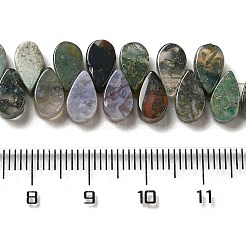 天然石インディアン瑪瑙ビーズ連売り  ティアドロップ  トップ掘削  9~10x5~5.5x3.5~4mm  穴：0.7mm  約40~48個/連  7.09~7.28''（18~18.5cm）。&nbsp;G-B064-B29