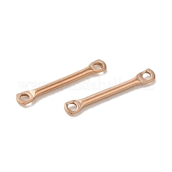 イオンプレーティング（IP）304ステンレススチールコネクタチャーム  バーリンク  ローズゴールド  15x2.5x1.2mm  穴：1.2mm&nbsp;STAS-Q323-06B-RG