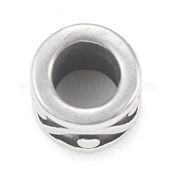 304ステンレススチールヨーロピアンビーズ  大穴ビーズ  コラム  アンティークシルバー  11x8mm  穴：6.5mm&nbsp;STAS-G303-04AS