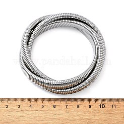 304ステンレススチールストレッチブレスレット  女性用クロスブレスレット  ステンレス鋼色  3/8インチ（1cm）  内径：3インチ（7.5cm）&nbsp;BJEW-A031-01B-P