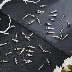 201ステンレススチールペンダント40個  コーンチャーム  ステンレス鋼色  21x5.5~6mm  穴：3.2mm&nbsp;STAS-DC0016-82