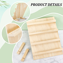 木製ディスプレイライザー  ブレスレット用  イヤリング  ネックレス  リングディスプレイ  モカシン  30x14.6x38.2cm&nbsp;ODIS-WH0038-146B