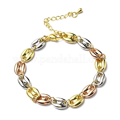 Rack Plating Brass Coffee Bean Chain Bracelet for Women&nbsp;RJEW-D078-08
