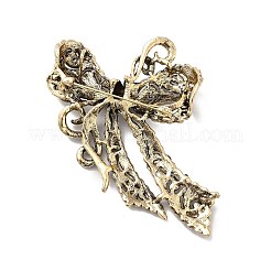 アクアマリンラインストーンちょう結びブローチピン  女性用合金ラペルピン  アンティーク黄金  89x83x14mm  ピン：1mm&nbsp;JEWB-P014-01AG