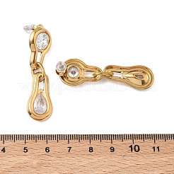 304 Stainless Steel & Clear Cubic Zirconia Dangle Stud Earrings&nbsp;EJEW-G468-03G-04