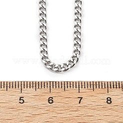 3.5mm 304ステンレススチールカーブチェーンネックレス  変色しない  ステンレス鋼色  15.94インチ（40.5cm）&nbsp;NJEW-T016-10P