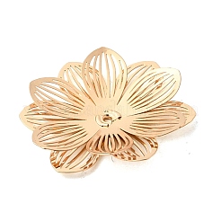 真鍮製ビーズキャップ  花  ゴールドカラー  25x25x2.5mm  穴：1mm&nbsp;KK-C167-03A-G