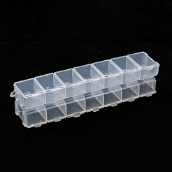 プラスチックビーズ収納ケース  フリップトップビーズ収納  ネイルアートの装飾用のアクセサリー箱  長方形  7のコンパートメント  約3.3センチ幅  15.5センチの長さ  高さ1.8センチ&nbsp;X-C021Y
