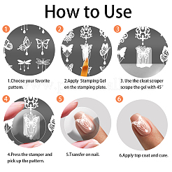Stainless Steel DIY Nail Art Templates&nbsp;MRMJ-WH0092-097