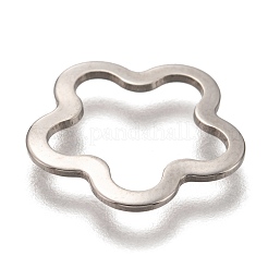 変色しない201ステンレススチール製リンクリング  花  ステンレス鋼色  14.5x14.5x1mm  内径：11.5x10mm&nbsp;STAS-I172-34P