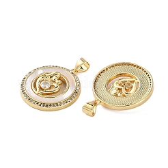 Brass Micro Pave Cubic Zirconia Pendants&nbsp;KK-U070-04A-G