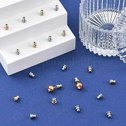 真鍮製イヤーナット 20色 2個  弾丸  弾丸ピアスキャッチ  ミックスカラー  6x5mm  穴：0.8mm  10個/カラー&nbsp;KK-YW0004-63