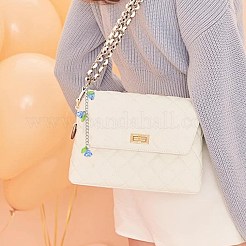 10色の花のアクリルペンダントデコレーション5個  合金製カニカン付き  ゴールドカラー  ミックスカラー  100mm  2個/カラー&nbsp;HJEW-FS00087