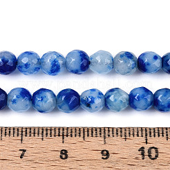 染め加工天然石ホワイトジェイドビーズ連売り  ラウンド  多面カット  ブルー  5.5~6.2mm  穴：1mm  約65~66個/連  14.76~15.16''（37.5~38.5センチメートル）&nbsp;X-G-T139-6mm-60-17