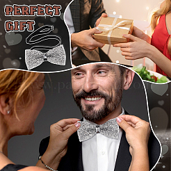 Adjustable Resin Rhinestone Polyester Bow Ties for Men&nbsp;AJEW-WH0472-01C