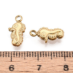 304 Stainless Steel Sea Horse Charms&nbsp;STAS-T069-04G