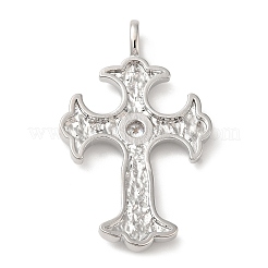 Brass Micro Pave Clear Cubic Zirconia Pendants&nbsp;KK-M246-03P