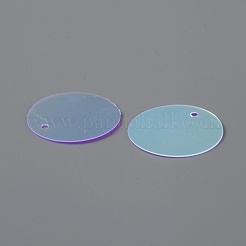 虹色のPVCパイレット/スパンコールペンダント  フラットラウンド  装飾アクセサリー  プラム  19x0.2mm  穴：1.4mm  約250個/袋&nbsp;PVC-WH0006-01C