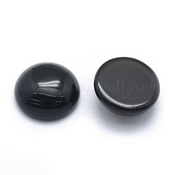 Natural Dyed & Heated Black Agate Cabochons&nbsp;G-P393-R02-14mm