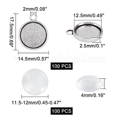 200pcs Flat Round Pendant Making Kits&nbsp;DIY-AR0001-29AS