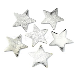真鍮チャーム  ピアスペンダント  スター  プラチナ  36.5x38.5x1mm  穴：1.5mm&nbsp;KK-WH0041-01-P