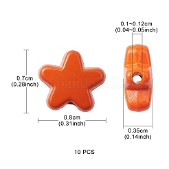 塗装合金ビーズをスプレー  スター  ミックスカラー  7x8x3.5mm  穴：1~1.2mm&nbsp;PALLOY-YW0001-62