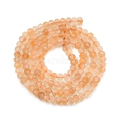 天然シトリン（加熱）ビーズ連売り  多面カット  ロンデル  4x3mm  穴：0.7mm  約131~133個/連  15.35''（39センチメートル）&nbsp;G-K376-B11-02
