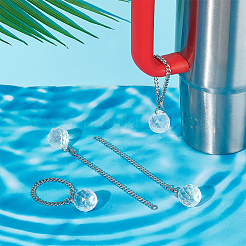 304ステンレススチールペンダント装飾4個  ガラスペンダント  ティアドロップ  ステンレス鋼色  85mm&nbsp;HJEW-UN00013
