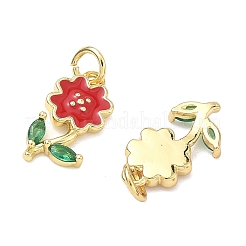 Brass Micro Pave Cubic Zirconia Pendants&nbsp;KK-K417-05G