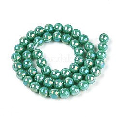 Electroplate Opaque Glass Beads Strands&nbsp;GLAA-T032-P8mm-AB12A