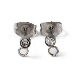 304 Stainless Steel Stud Earrings Findings&nbsp;LS-STAS-WH0029-44A-P