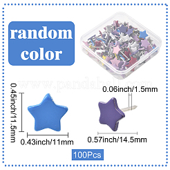 鉄製画鋲100個  写真壁用  地図  掲示板またはコルクボード  スター  11x11.5x14.5~15mm&nbsp;AJEW-SP0003-98B