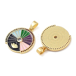 Brass Micro Pave Colorful Cubic Zirconia Pendants&nbsp;CU-T001-02G