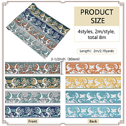 8M 4 Colors Japanese Style Wave Pattern Polyester Ribbon&nbsp;OCOR-PH0006-17