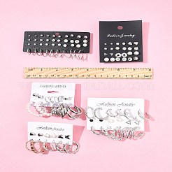 5 Sets 5 Styles Alloy & Plastic Pearl & Acrylic & Rhinestone Earring Sets&nbsp;EJEW-FS0001-24