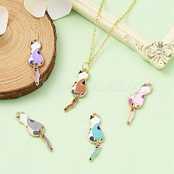 5Pcs 5 Colors Eco-Friendly Alloy Enamel Pendants&nbsp;ENAM-YW0003-57