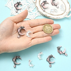 10スタイルの合金樹脂ペンダント2個  ムーン  ミックスカラー  20~33x13~21mm  5個/スタイル&nbsp;FIND-YW0011-44