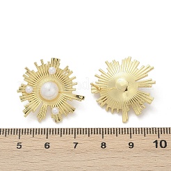 Brass ABS Imitation Pearl Stud Earrings&nbsp;EJEW-M082-06G