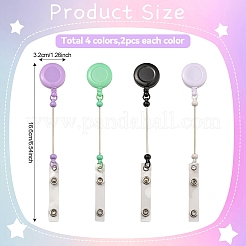8Pcs 4 Colors Iron & Plastic Beadable Badge Reels&nbsp;AJEW-YW0001-27
