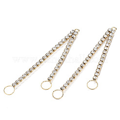 Brass Pave Crystal Rhinestone Chain with Ring Big Pendants&nbsp;KK-N216-423-03LG