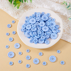 4  - 正孔樹脂ボタン  フラットラウンド  コーンフラワーブルー  11.5~25.5x2.5~3.5mm  穴：1.8~2.5mm&nbsp;BUTT-TADJ0001-03C