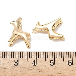 真鍮チャーム  馬のチャーム  18KGP本金メッキ  18x13.5x6.5mm  穴：1.2mm&nbsp;KK-L254-09G
