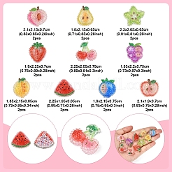20Pcs 10 Styles Cherry/Pear/Lemon/Grape/Blueberry/Peach/Apple/Watermelon/Fruit Transparent Epoxy Resin Decoden Cabochons&nbsp;RESI-FS0001-93
