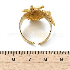 304 Stainless Steel Open Cuff Rings for Women&nbsp;RJEW-K293-06G