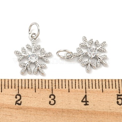 Rack Plating Brass Micro Pave Clear Cubic Zirconia Pendants&nbsp;KK-B093-04B-P